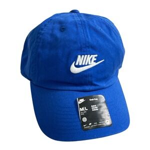 Nike Club Cap Adult Unisex Blue White Adjustable Hat FB5368-480 Medium Large M/L